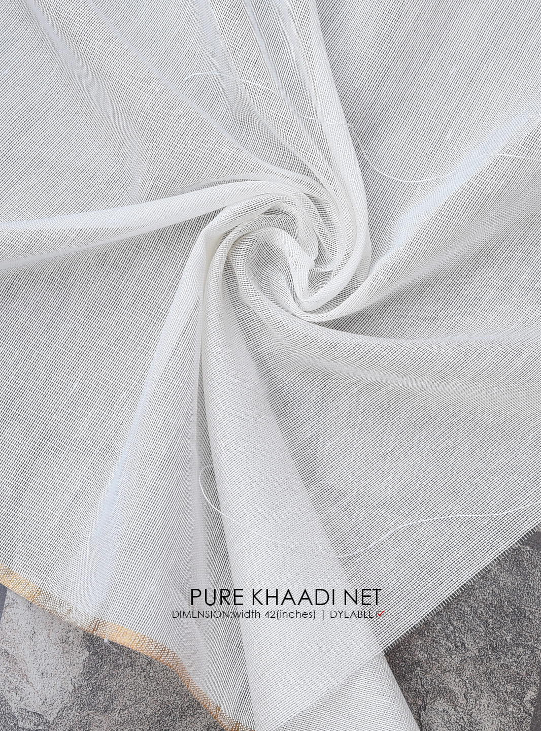 Pure Khaadi Net – White Centre Fabrics