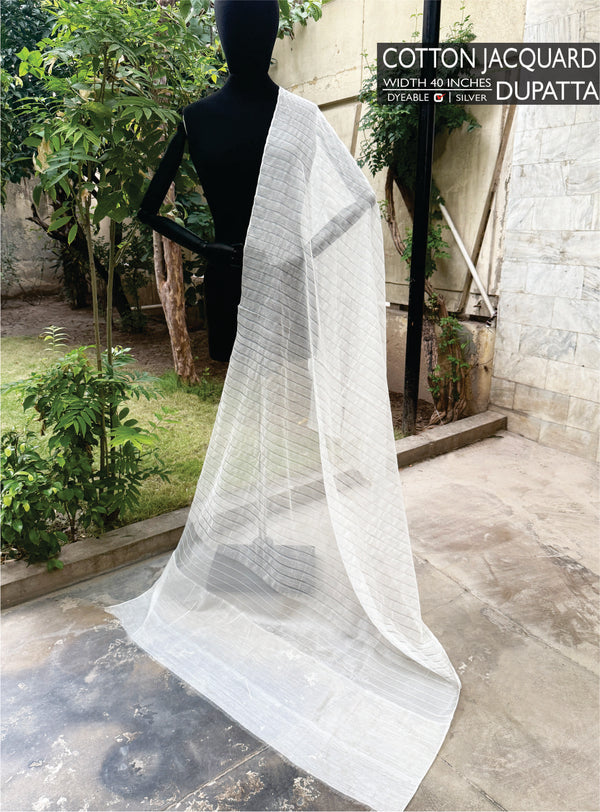Silver Cotton Jacqaurd