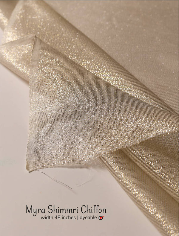 Myra Shimmri Chiffon - White Centre Fabrics 