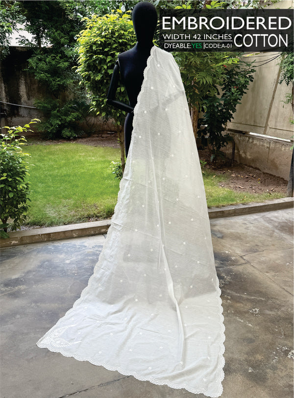 Embroidered Cotton (4 Sided Bordered)