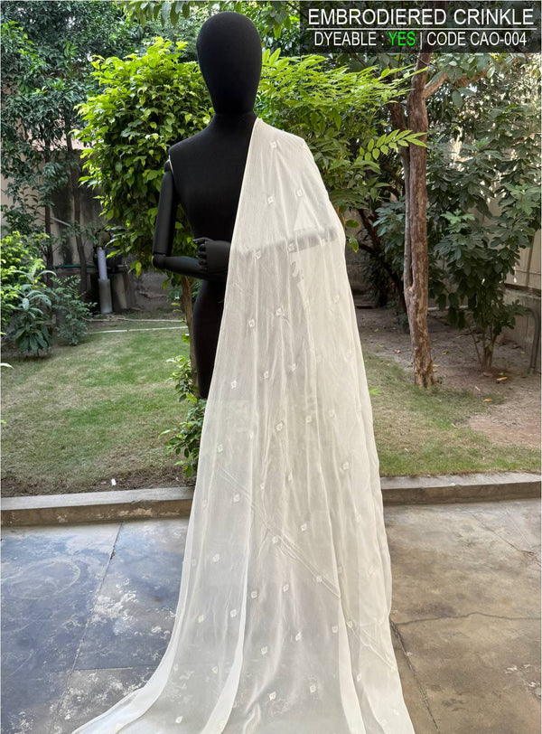 Embroidered Crinkle Chiffon ( All Over )