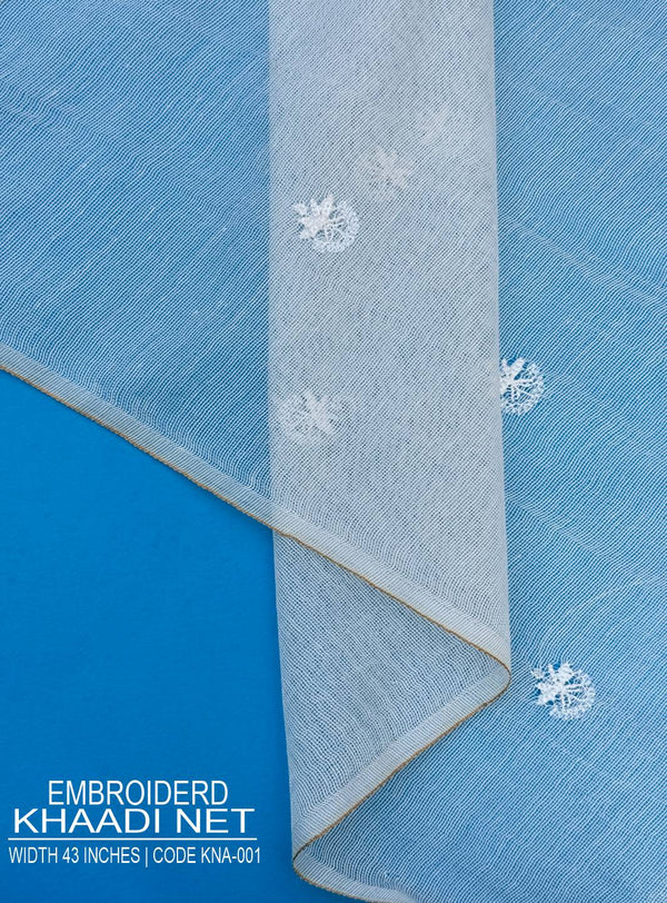 Embroidered Khadi Net