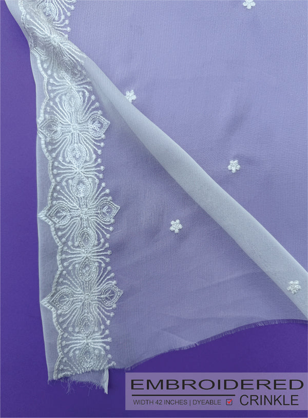 Embroidered Crinkle Chiffon
