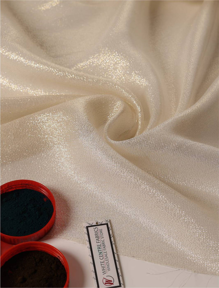 Myra Shimmri Chiffon - White Centre Fabrics 