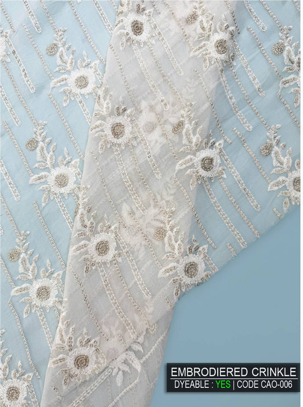 Embroidered Crinkle Chiffon ( All Over )