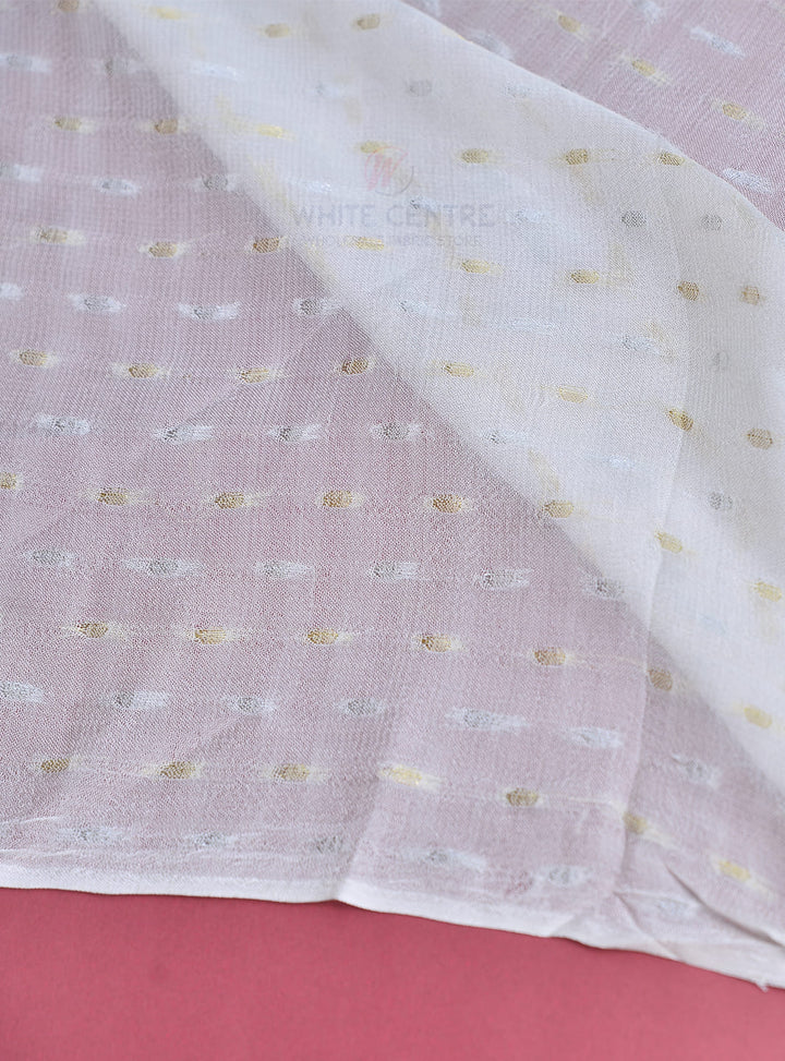 Chiffon Bindi - Golden & Silver - White Centre Fabrics 