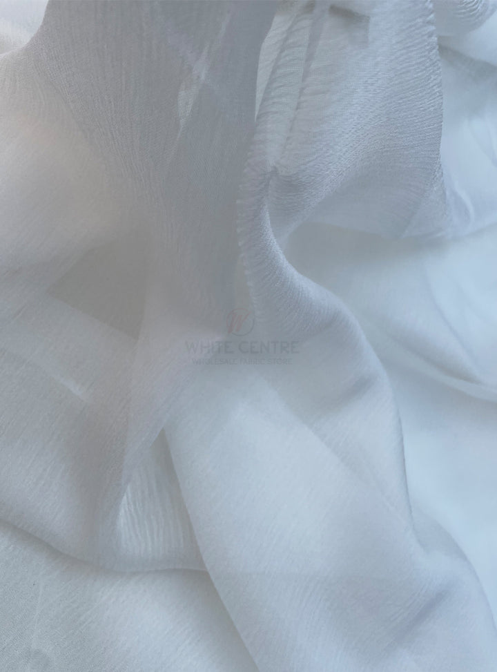 Musgravite Lining Crinkle Chiffon - White Centre Fabrics 