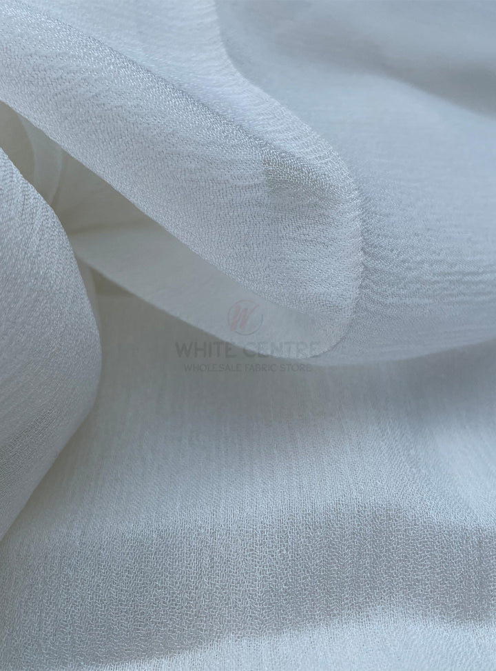 Aquamarine Crinkle Chiffon - White Centre Fabrics 