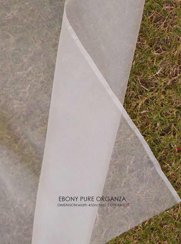 Ebony Pure Organza - White Centre Fabrics 
