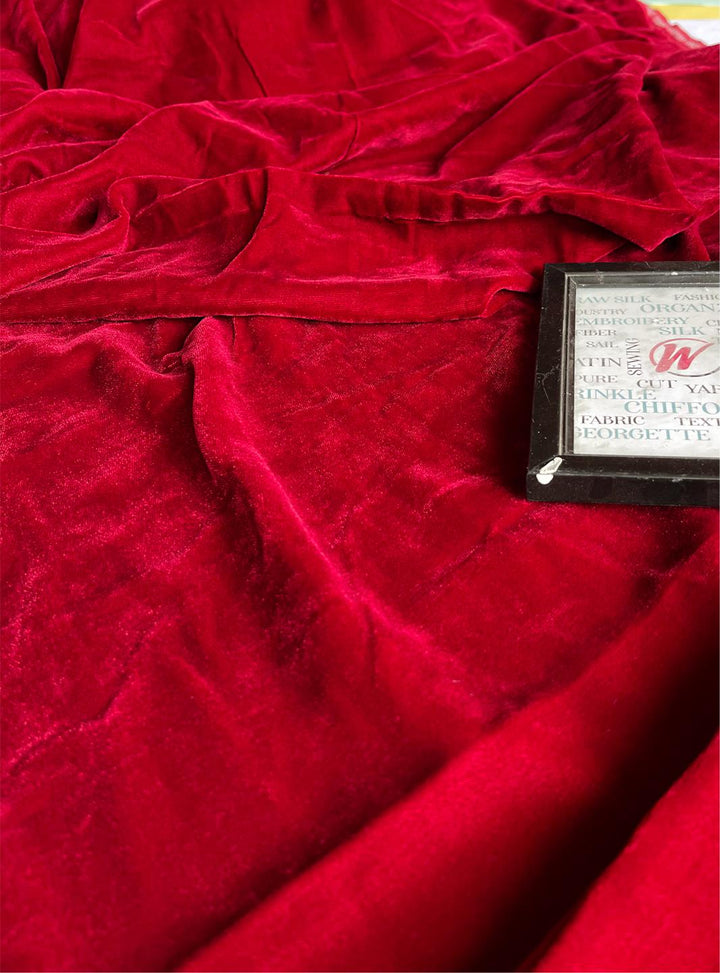 Micro Velvet 9000 Dyed ( Barn Red ) - White Centre Fabrics 