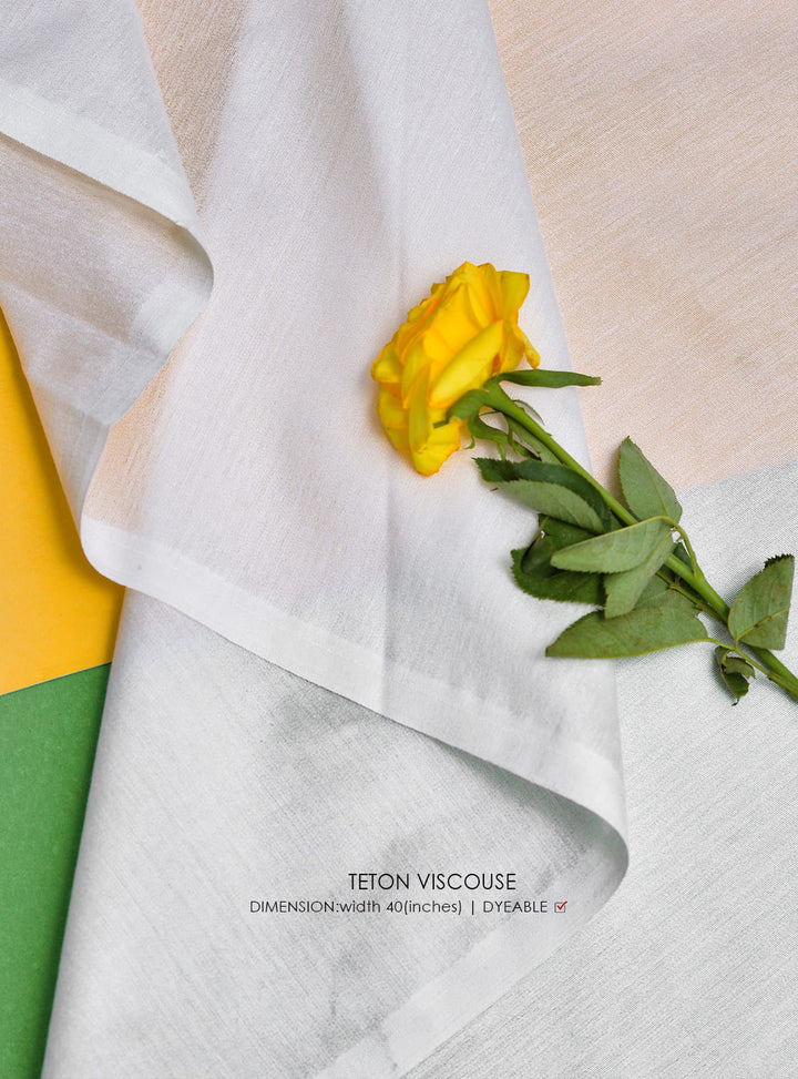 Teton Viscouse - White Centre Fabrics 