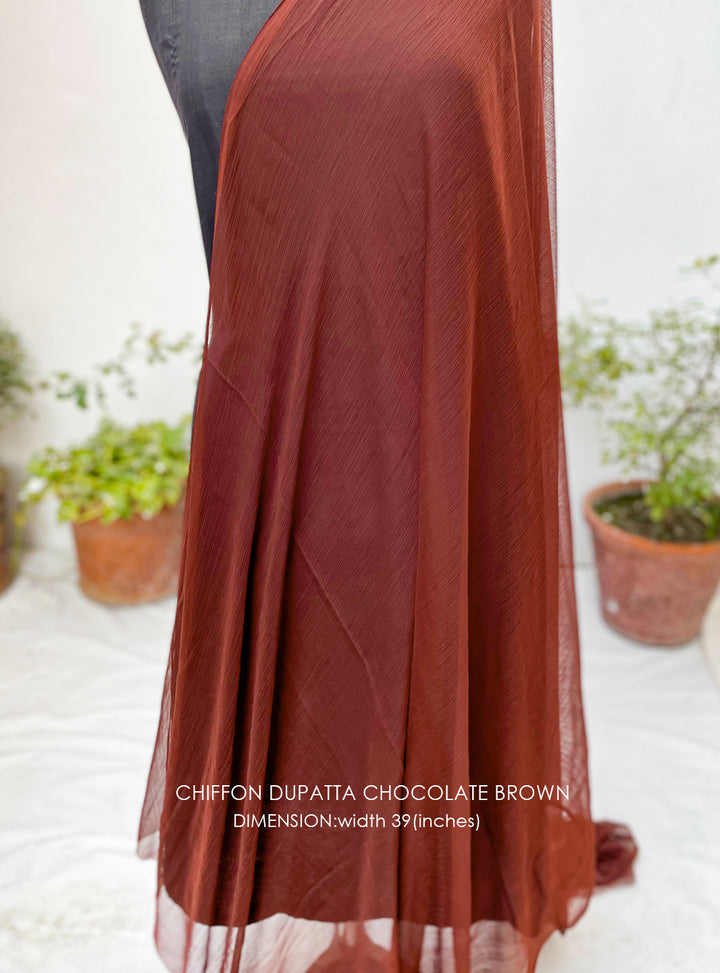 Chiffon Dupatta - (Colored) - White Centre Fabrics 