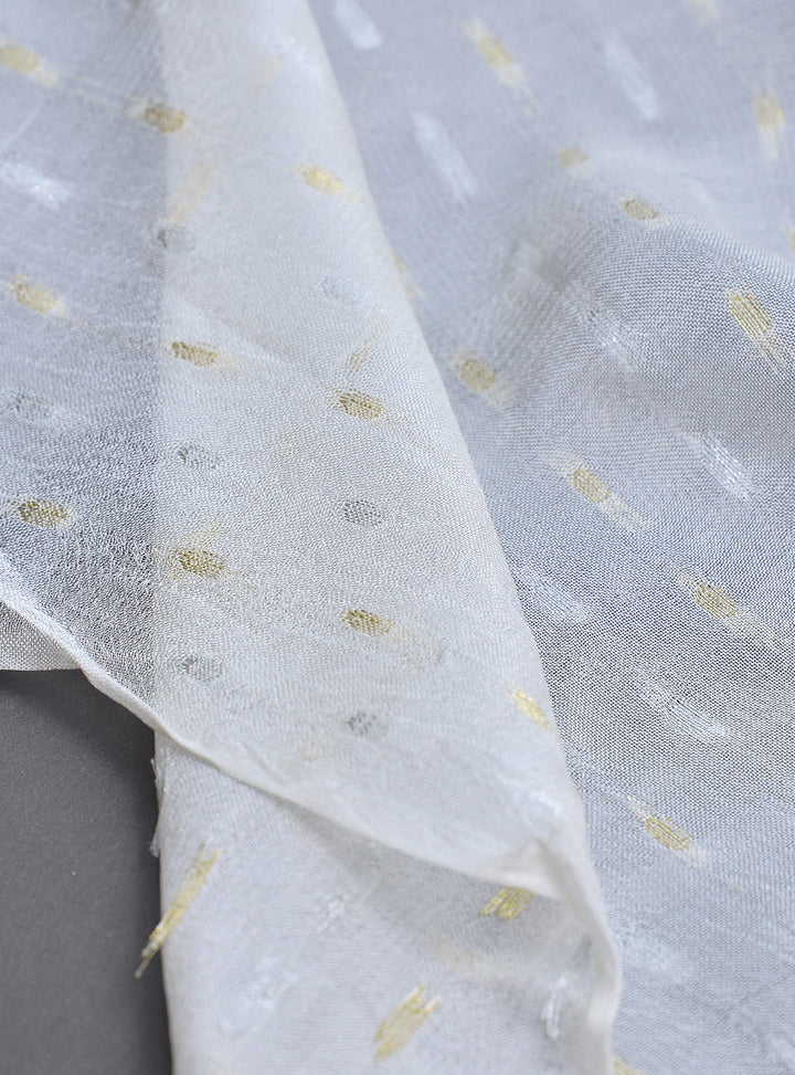 Chiffon Bindi - Golden & Silver - White Centre Fabrics 