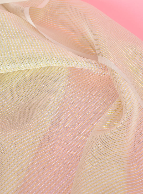 Shinny Chiffon + Golden + Silver - White Centre Fabrics 