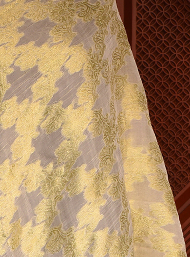 Chiffon Jacquard - Golden - White Centre Fabrics 