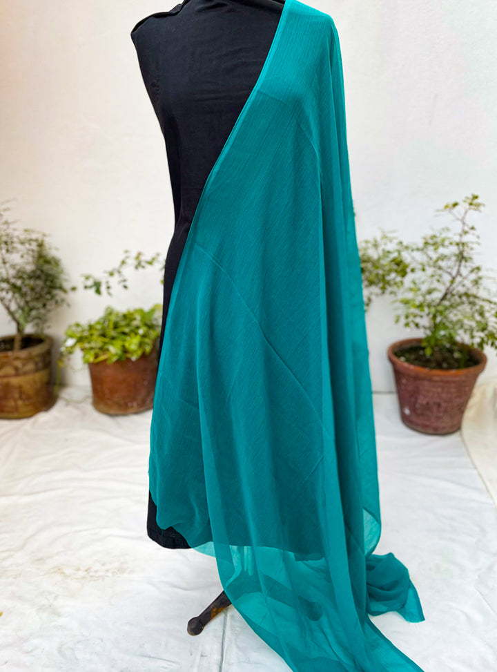 Chiffon Dupatta Teal - White Centre Fabrics 