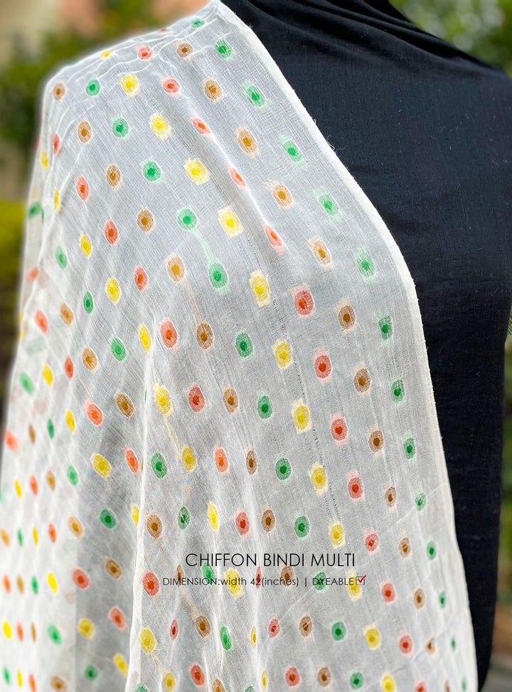 Chiffon Bindi Multi - White Centre Fabrics 