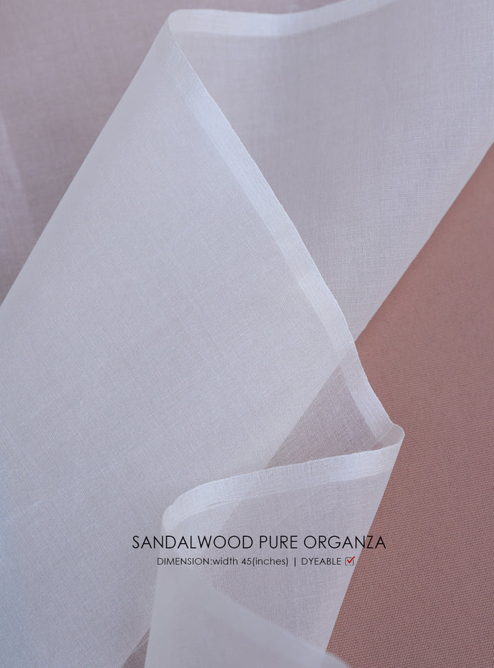 Sandalwood Pure Organza - White Centre Fabrics 