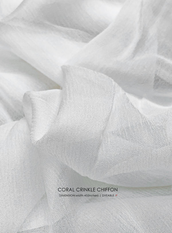 Coral Crinkle Chiffon Width 45" - White Centre Fabrics 
