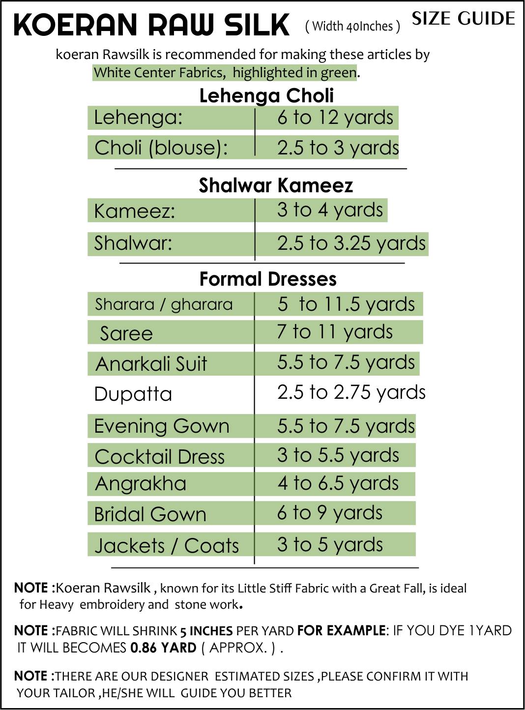 Size Guide