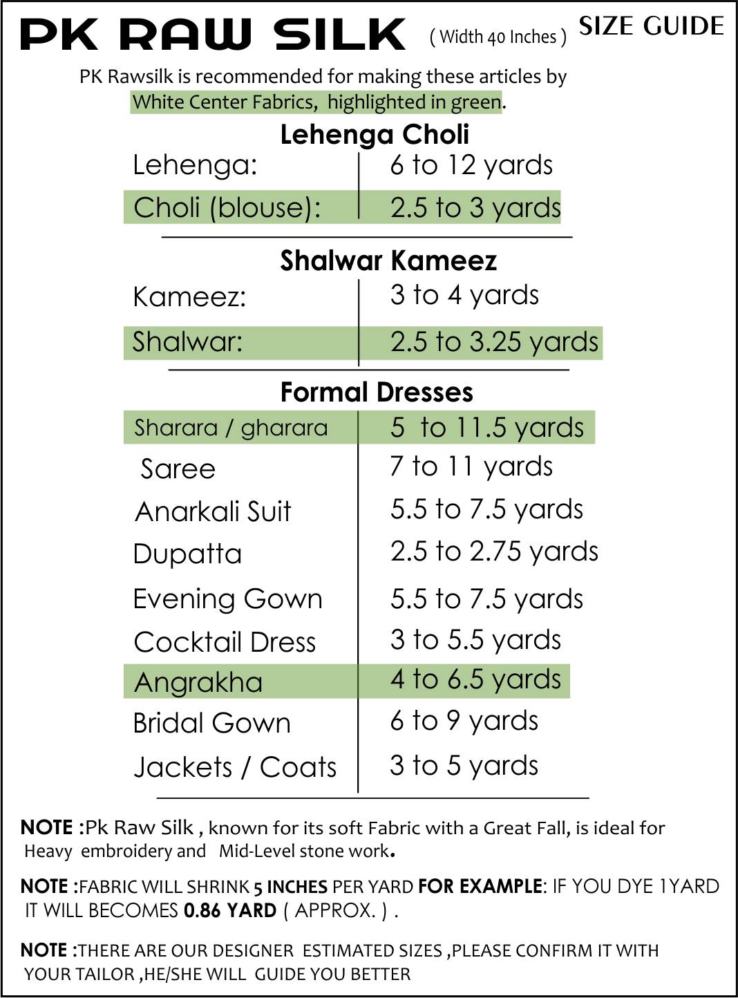 Size Guide