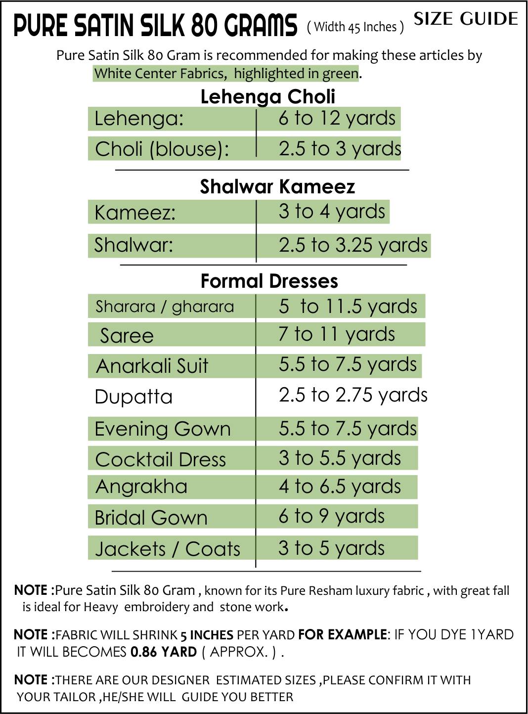 Size Guide