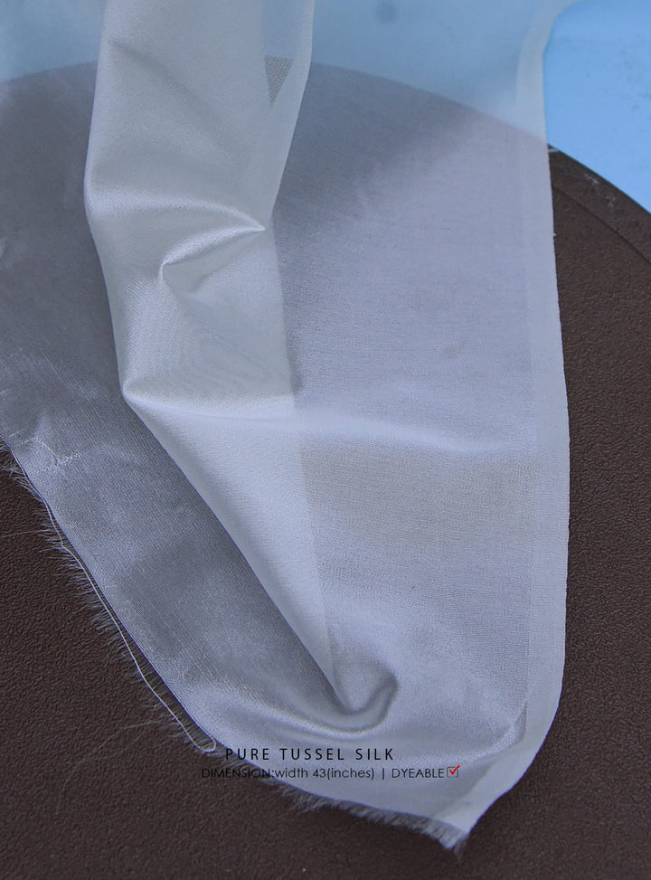Pure Tussel Silk - White Centre Fabrics 