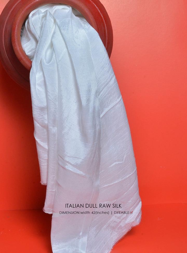 Italian Dull Raw Silk - White Centre Fabrics 