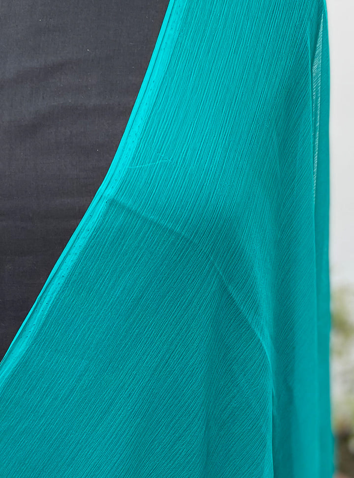 Chiffon Dupatta Teal - White Centre Fabrics 