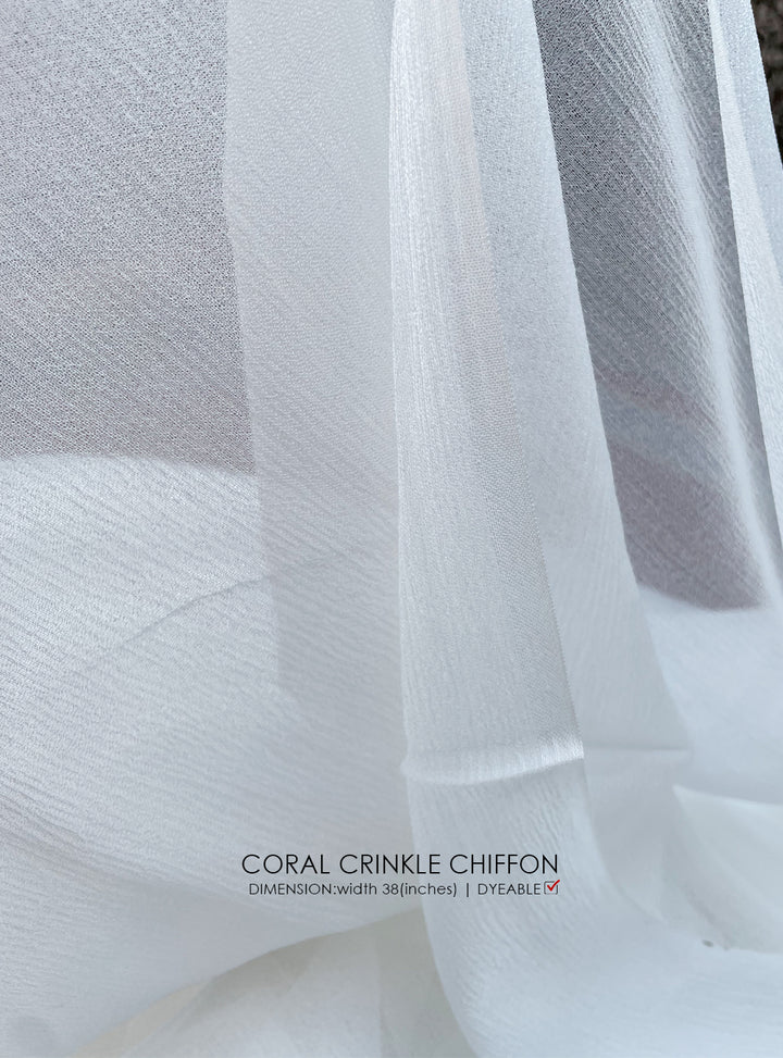 Coral Crinkle Chiffon Width 36" - White Centre Fabrics 