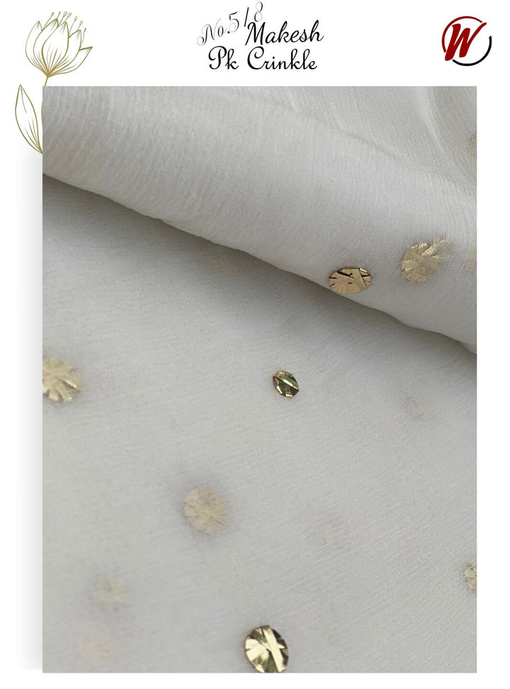 Pk Crinkle Chiffon Makesh No 5/8 - White Centre Fabrics 