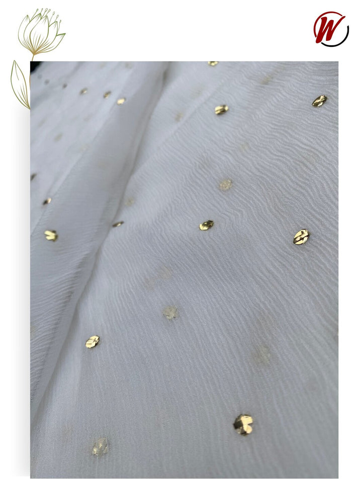 Pk Pure Crinkle Chiffon Makesh 5/8 - White Centre Fabrics 