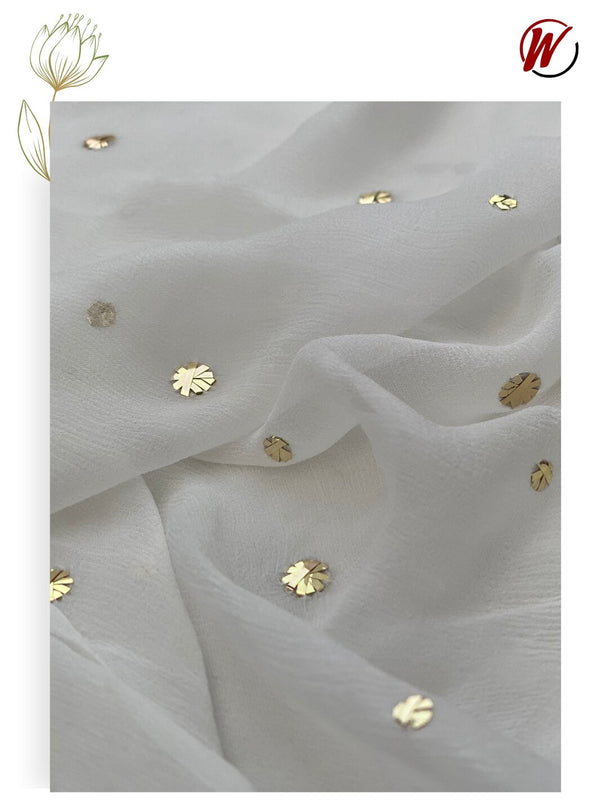 Pk Crinkle Chiffon Makesh No 5/8 - White Centre Fabrics 